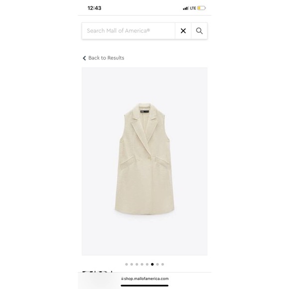 Zara Jackets & Coats Zara Structure Ivory Tweed Longline Vest Sz Xl